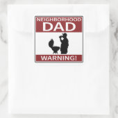 Sticker Carré Signal d'avertissement papa de quartier Grill roug (Sac)