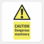 Sticker Carré Signal de la machine dangereuse (Devant)