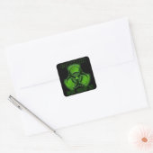 Sticker Carré Signal de prudence en cas de biodanger nucléaire (Enveloppe)