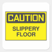 Sticker Carré Signal de sol à nappes de prudence (Devant)