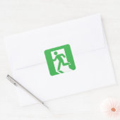 Sticker Carré Signal de sortie d'urgence japonais (Enveloppe)