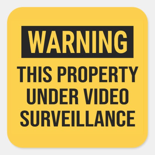 Sticker Carré Signal de surveillance vidéo (Devant)