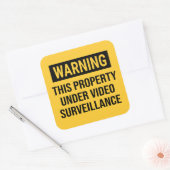 Sticker Carré Signal de surveillance vidéo (Enveloppe)
