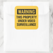 Sticker Carré Signal de surveillance vidéo (Sac)