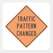 Sticker Carré Signal modifié du Motif de trafic (Devant)