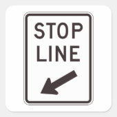 Sticker Carré Signal routier Stop Line (Devant)
