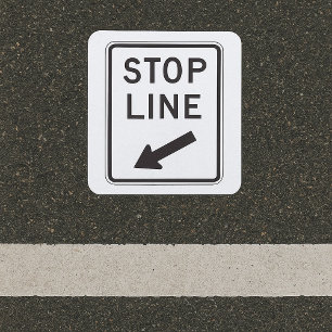 Sticker Carré Signal routier Stop Line