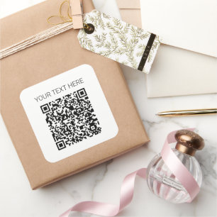 Sticker Carré Signature de code QR personnalisable