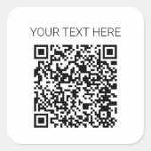 Sticker Carré Signature de code QR personnalisable (Devant)