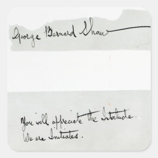 Sticker Carré Signature de George Bernard Shaw (Devant)