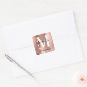 Sticker Carré Signature Monogram Rose Gold Shimmer (Enveloppe)