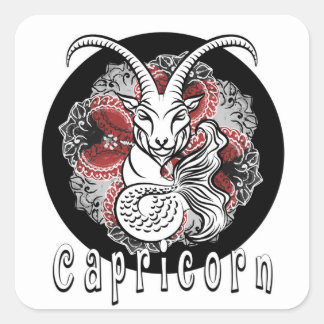 Sticker Carré signe capricorn zodiac design par chennai Indipup