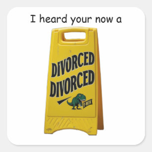 Sticker Carré signe d'arbre divorcé jaune