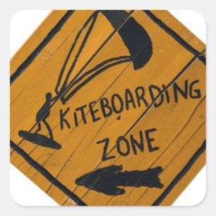 Sticker Carré Signe de Kiteboard