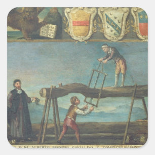 Sticker Carré Signe de la guilde des ouvriers de la scierie véni