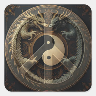 Sticker Carré Signe de paix Yin Yang