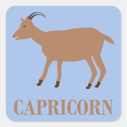 Sticker Carré Signe du Capricorne Chèvre (Devant)