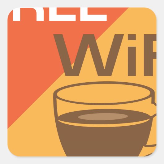 Sticker Carré Signe libre de Wifi (Devant)