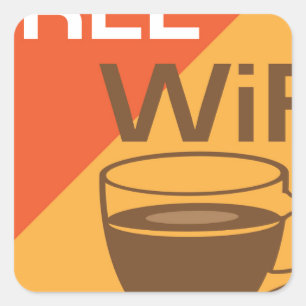 Sticker Carré Signe libre de Wifi