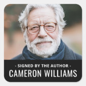 Sticker Carré Signé par l'auteur photo nom frontière noire (Devant)