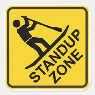 Sticker Carré SIGNE ROUTIER DE LA ZONE DE Paddleboard