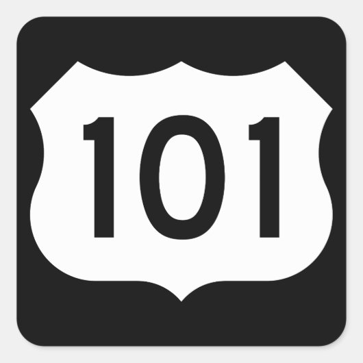 Sticker Carré SIGNE US Route 101 (Devant)