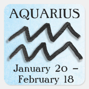 Sticker Carré SIGNE Zodiaque Aquarius Horoscope Astrologie