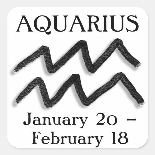 Sticker Carré SIGNE Zodiaque Aquarius Horoscope Astrologie (Devant)