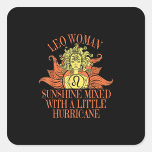 Sticker Carré Signe zodiaque de la femme Leo Juillet Août Anniv