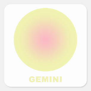 Sticker Carré SIGNE Zodiaque Gemini Dégradé stylé