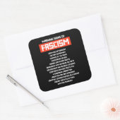 Sticker Carré Signes d'alerte précoce du fascisme (Enveloppe)