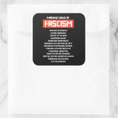 Sticker Carré Signes d'alerte précoce du fascisme (Sac)