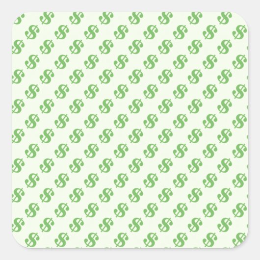 Sticker Carré Signes de dollars sur vert (Devant)