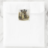 Sticker Carré Sih-Chida et Mahchsi-Karehde, Indiens mandans, pla (Sac)