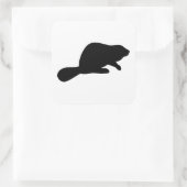 Sticker Carré Silhouette beaver (Sac)
