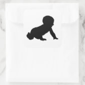 Sticker Carré Silhouette bébé (Sac)