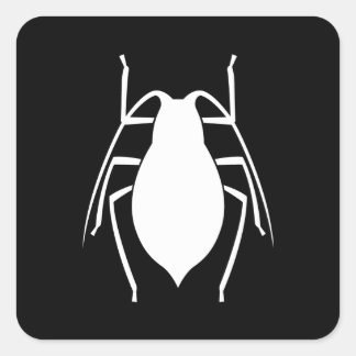Sticker Carré Silhouette blanche d'insectes d'Aphide
