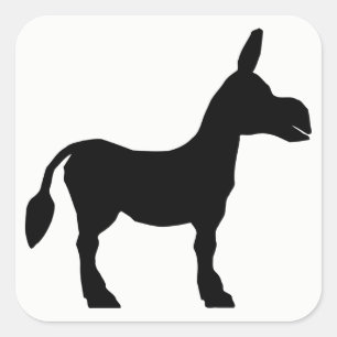 Sticker Carré Silhouette d'âne