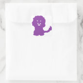 Sticker Carré Silhouette d'animal Lion Violet (Sac)