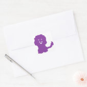 Sticker Carré Silhouette d'animal Lion Violet (Enveloppe)