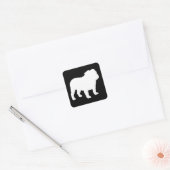 Sticker Carré Silhouette de Bulldog anglais blanc (Enveloppe)