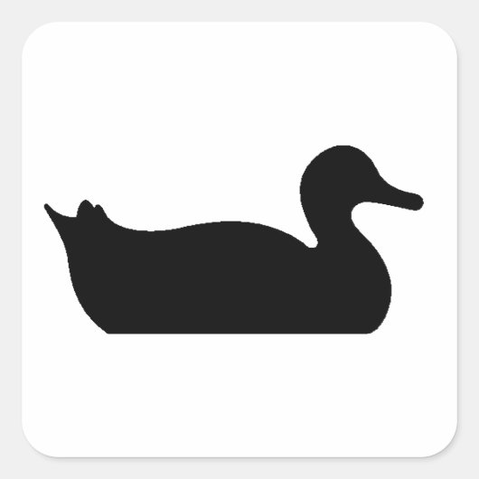 Sticker Carré Silhouette de canard (Devant)