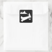 Sticker Carré Silhouette de canot rétro (Sac)