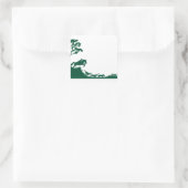 Sticker Carré Silhouette de chasse au renard (Sac)