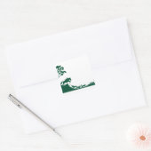 Sticker Carré Silhouette de chasse au renard (Enveloppe)