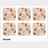 Sticker Carré Silhouette de chat (Feuille)