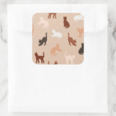 Sticker Carré Silhouette de chat (Sac)