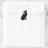 Sticker Carré Silhouette de chat (Sac)