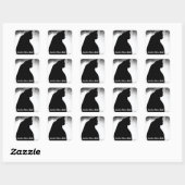 Sticker Carré Silhouette de chat noir (Feuille)