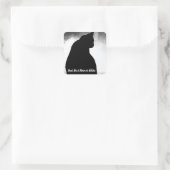 Sticker Carré Silhouette de chat noir (Sac)